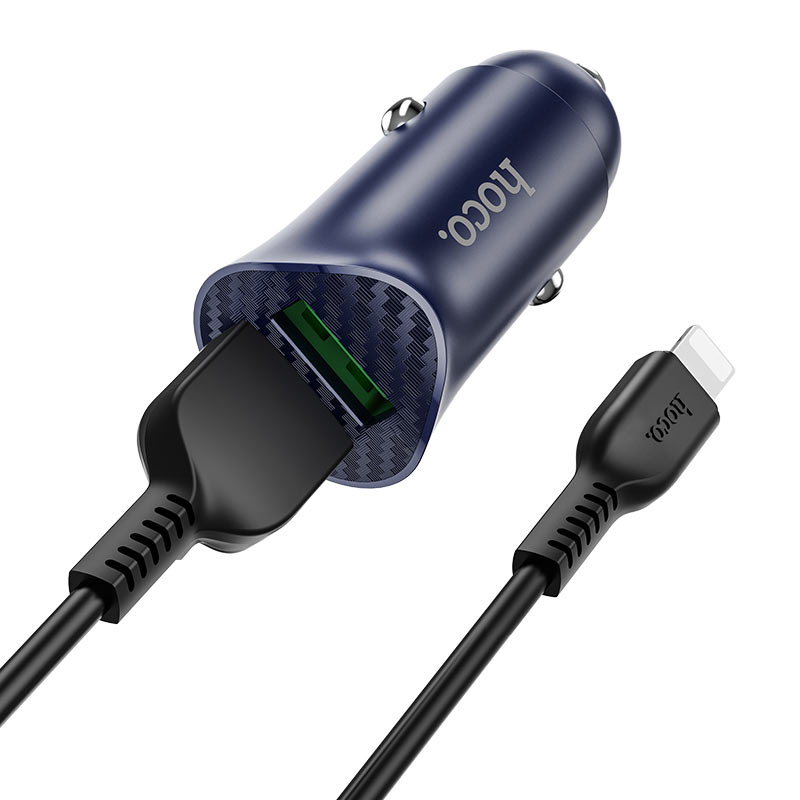 HOCO Car charger “Z39 Farsighted” QC3.0 dual port set with cable HOCO Car charger “Z39 Farsighted” QC3.0 dual port set with cable